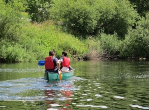 Italian homestay guests canoeing